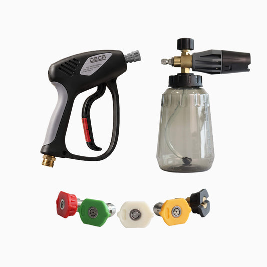 Short High-Pressure Washer Gun with Foam Cannon & 5-Color Nozzles Kit