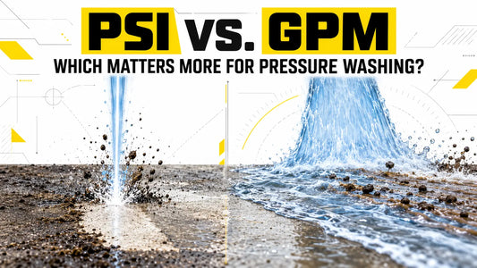 PSI and GPM comparison showing water pressure and water flow in pressure washing.