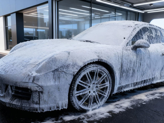 wash car with foam cannon