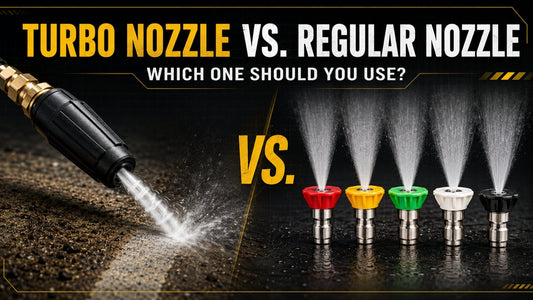 Turbo nozzle vs regular pressure washer nozzles for heavy-duty and controlled surface cleaning