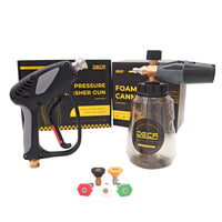 Short High-Pressure Washer Gun with Foam Cannon & 5-Color Nozzles Kit