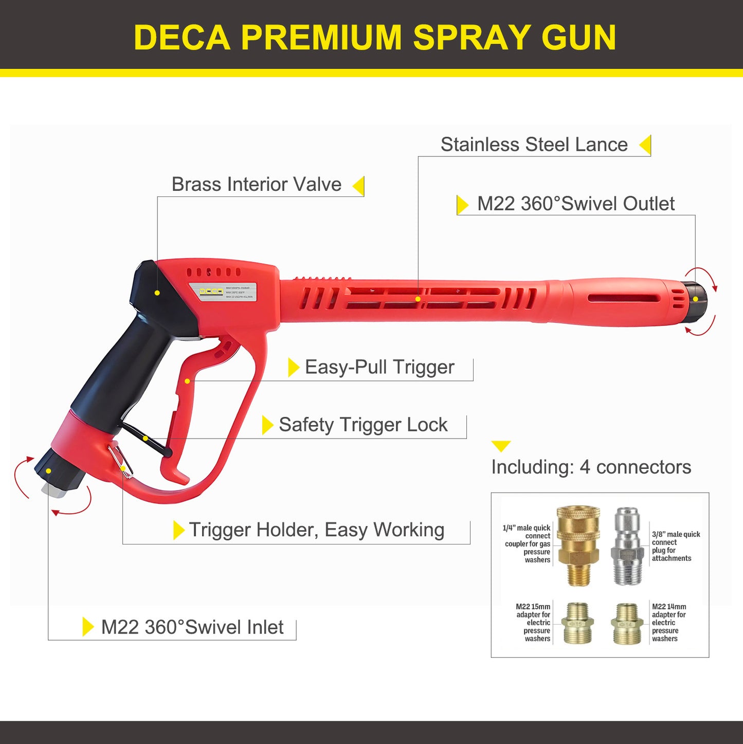 DECA 3200 PSI Pressure Washer Spray Gun