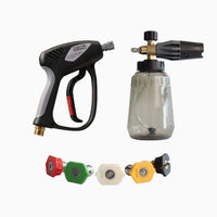 Short High-Pressure Washer Gun with Foam Cannon & 5-Color Nozzles Kit