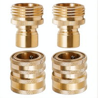 DECA Stainless Steel Garden Hose Quick Connect Kit – 3/4" Female to 1/2" Socket and 1/2" Plug to 3/4" Male (3 Sets)