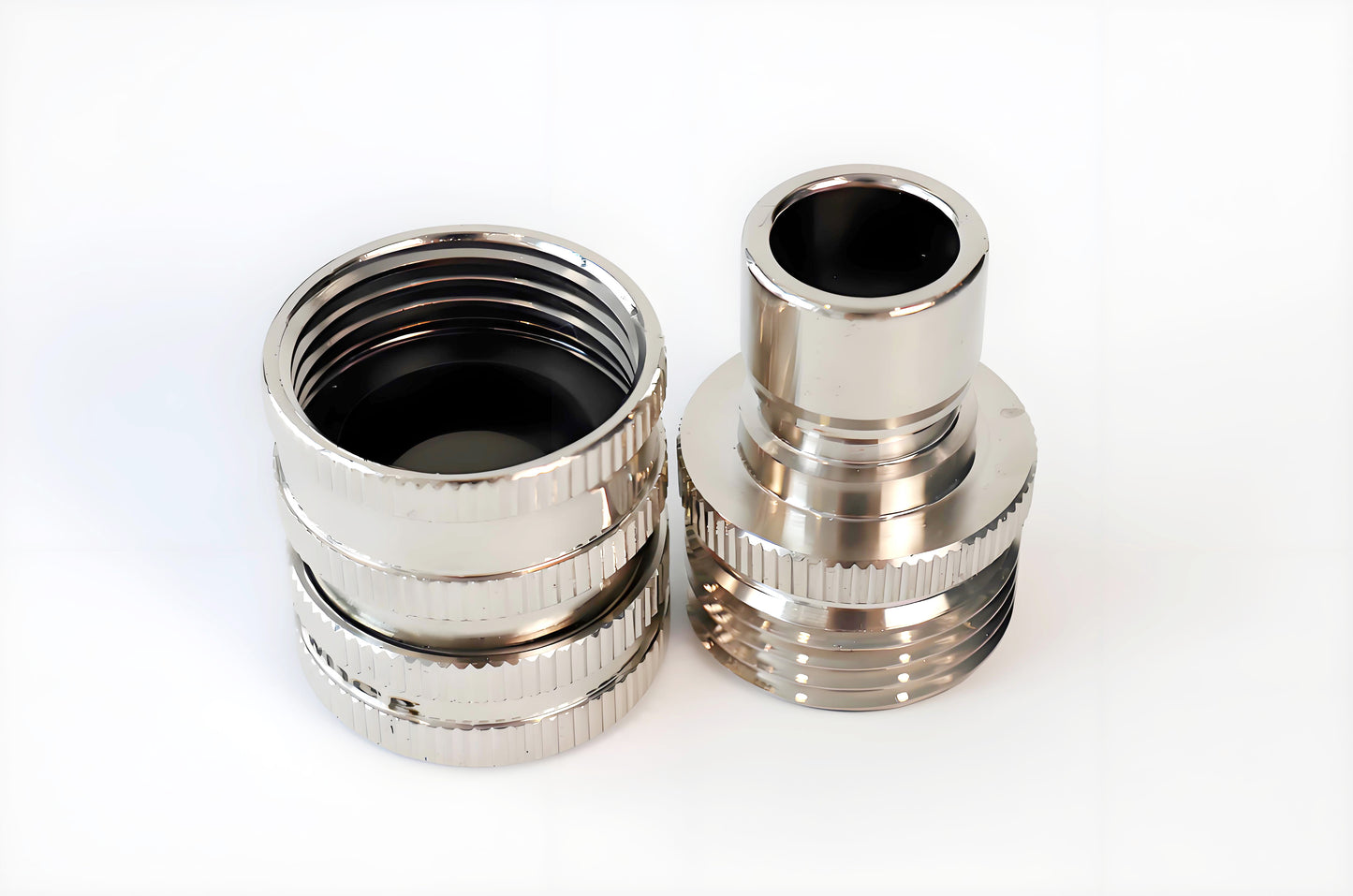 Garden hose fittings stainless steel: 3/4" Male to 1/2" quick connect Plug and 3/4" Female to 1/2" quick connect Socket