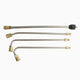 Deca 4-piece pressure washer extension wand set, including 1 straight rod with turbo nozzle and 3 multi-angle replacement curved wands with 1/4 inch quick connect.