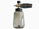 Deca heavy-duty pressure washer foam cannon with translucent grey bottle, solid brass core, and adjustable spray nozzle for car washing and detailing.
