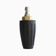 Deca high pressure washer rotating turbo nozzle, featuring a heavy-duty solid brass core, protective black rubber housing, and a universal 1/4 inch stainless steel quick connect plug.