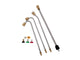 Pressure washer extension wand set with curved stainless steel wands and 5 color-coded spray nozzle tips