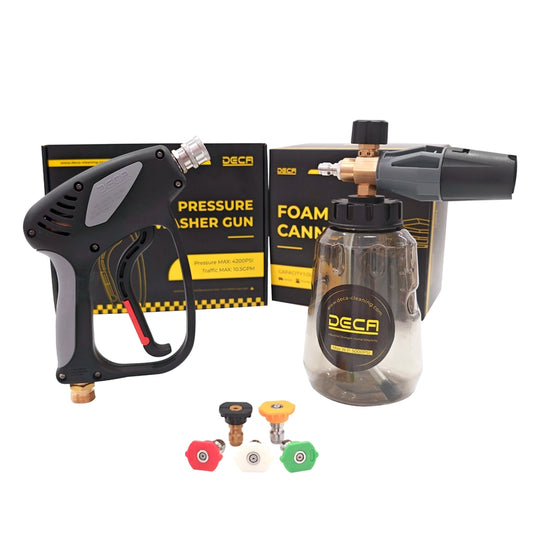 Short High-Pressure Washer Gun with Foam Cannon & 5-Color Nozzles Kit